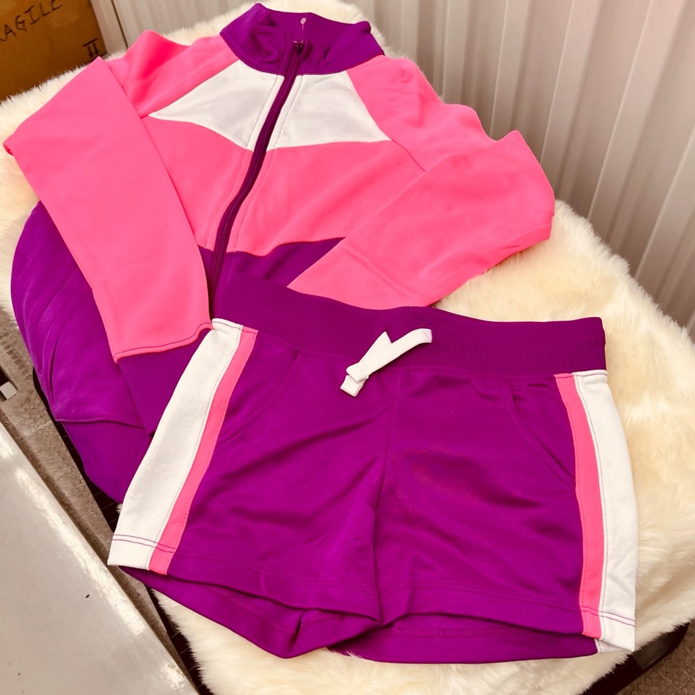 NWOT Girls Avia Jacket and Short Set